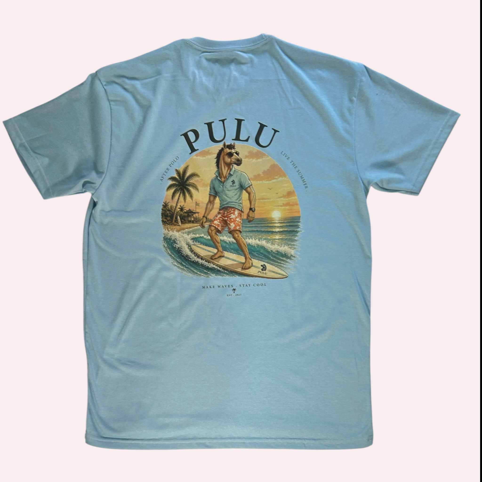 PULU After Polo Tee – Sky Blue